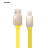  USB кабел тип лента USAMS за Iphone 5/5s/5c/6/6plus/iPod touch 5/iPod nano 7 жълт